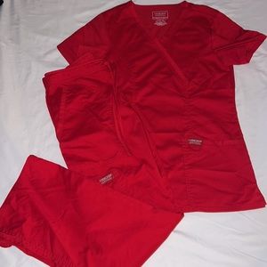 Red Cherokee Workwear Revolution Scrub Set ✨